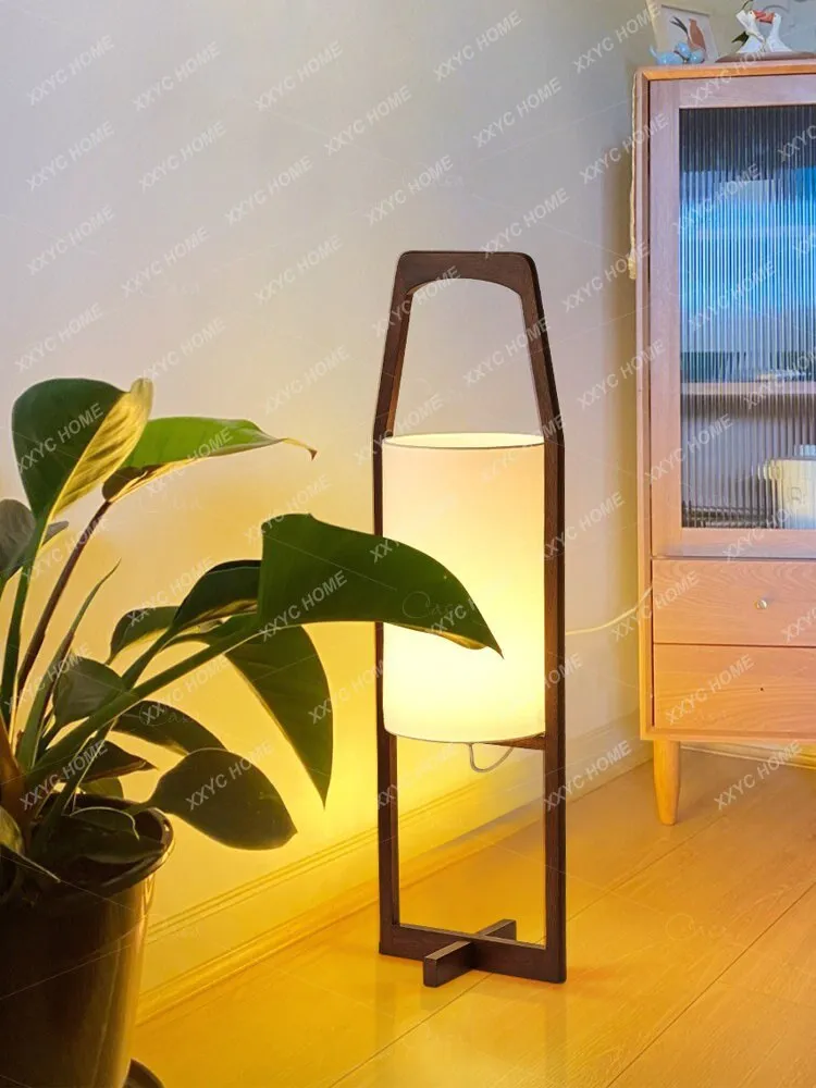 Solid Wood Floor Lamp with Japanese Retro Design