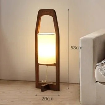 Solid Wood Floor Lamp with Japanese Retro Design