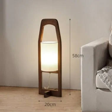 Solid Wood Floor Lamp with Japanese Retro Design