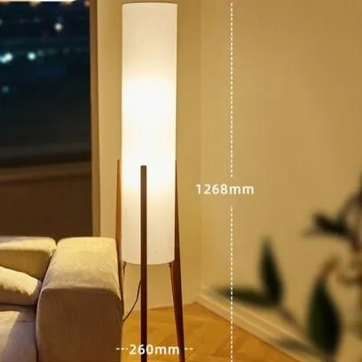 Solid Wood Floor Lamp with Japanese Retro Design