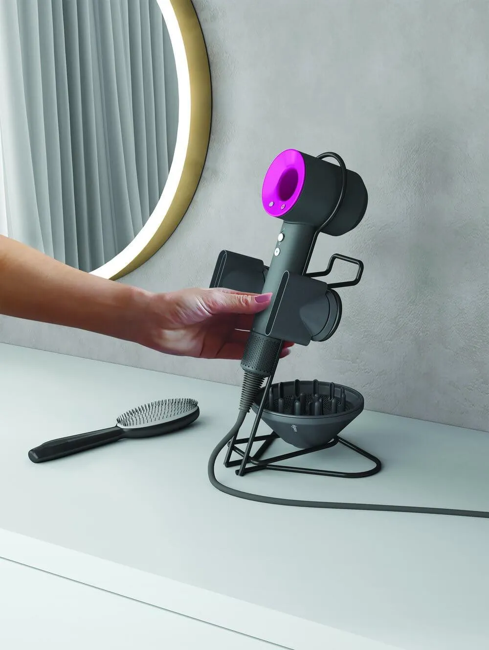 Sonic-Stand Supersonic Hair Dryer Holder Matte Black