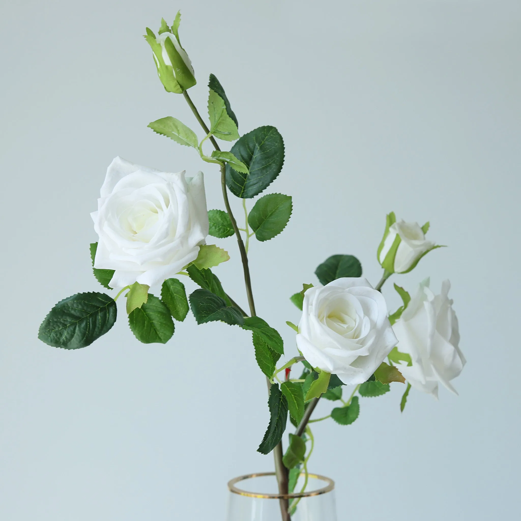 Spray Real Touch Roses Artificial Flowers 5 Colors