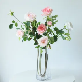 Spray Real Touch Roses Artificial Flowers 5 Colors