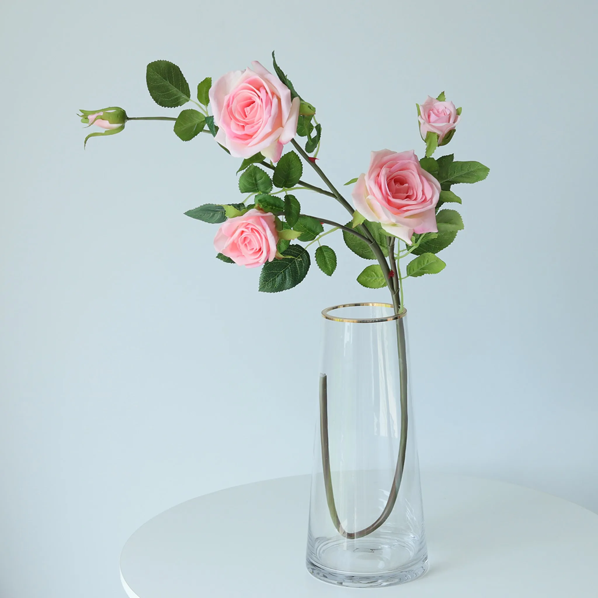 Spray Real Touch Roses Artificial Flowers 5 Colors