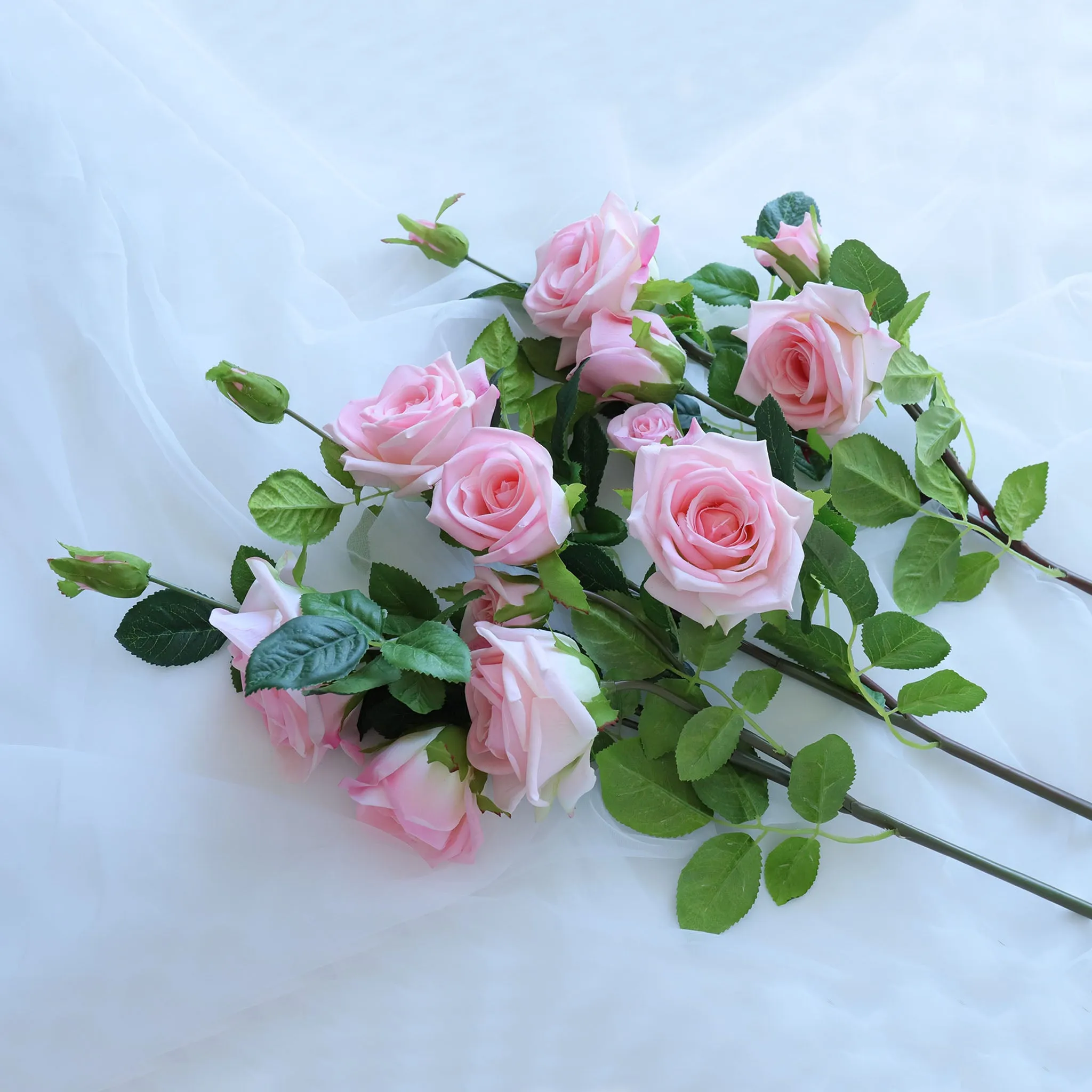 Spray Real Touch Roses Artificial Flowers 5 Colors