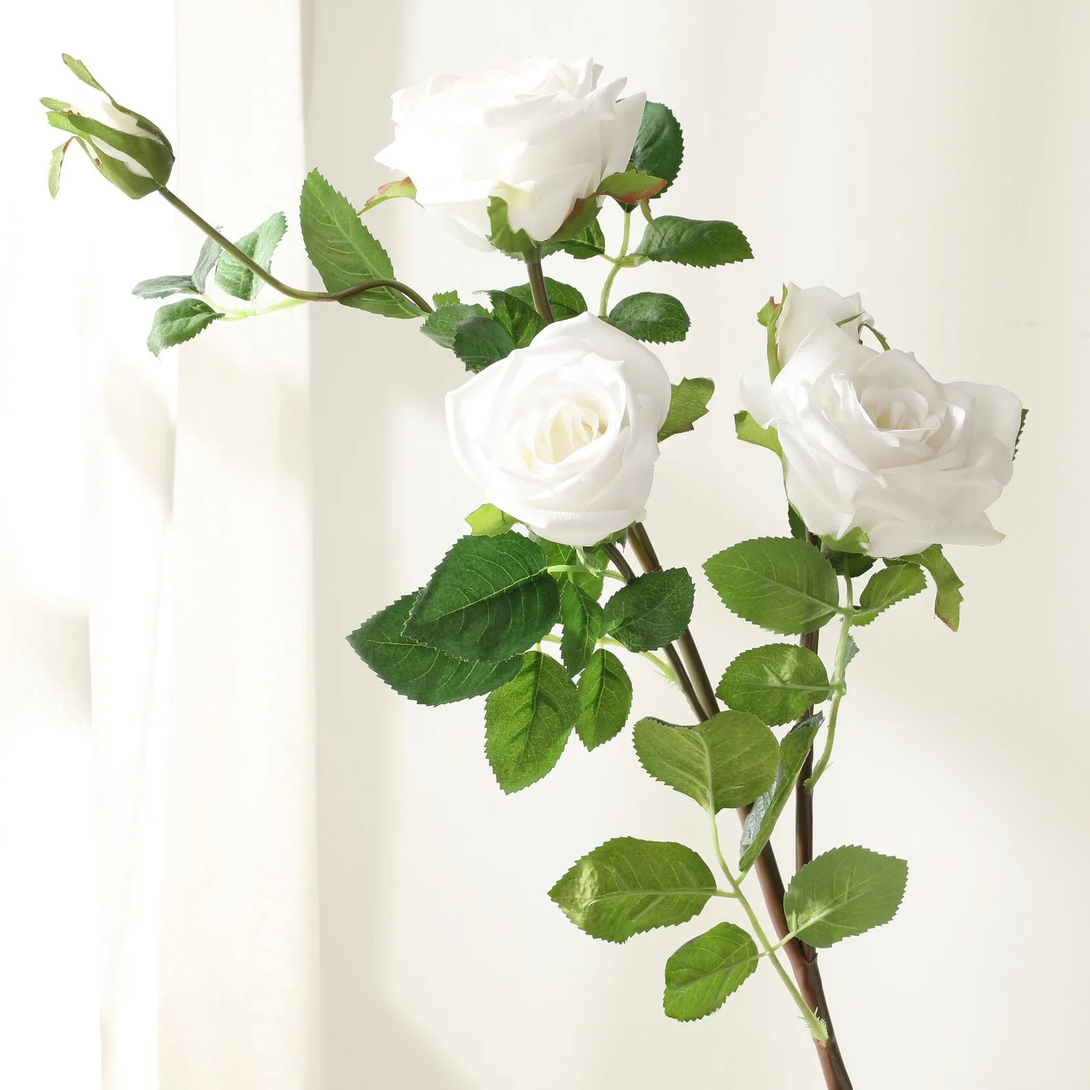 Spray Real Touch Roses Artificial Flowers 5 Colors