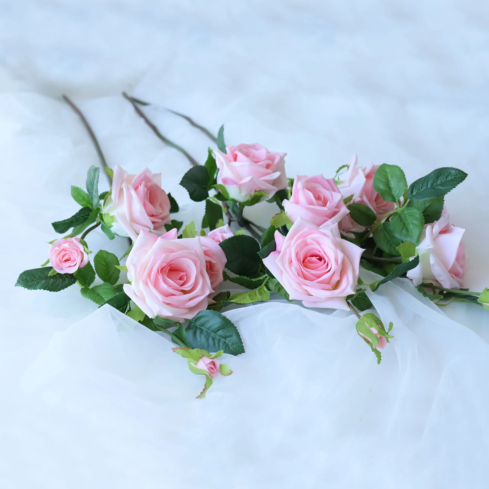 Spray Real Touch Roses Artificial Flowers 5 Colors