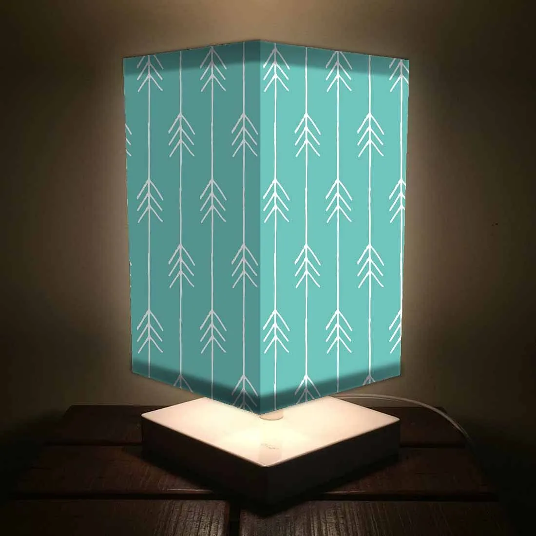 Table Lamp For Bedroom - Arrow Ends - Teal