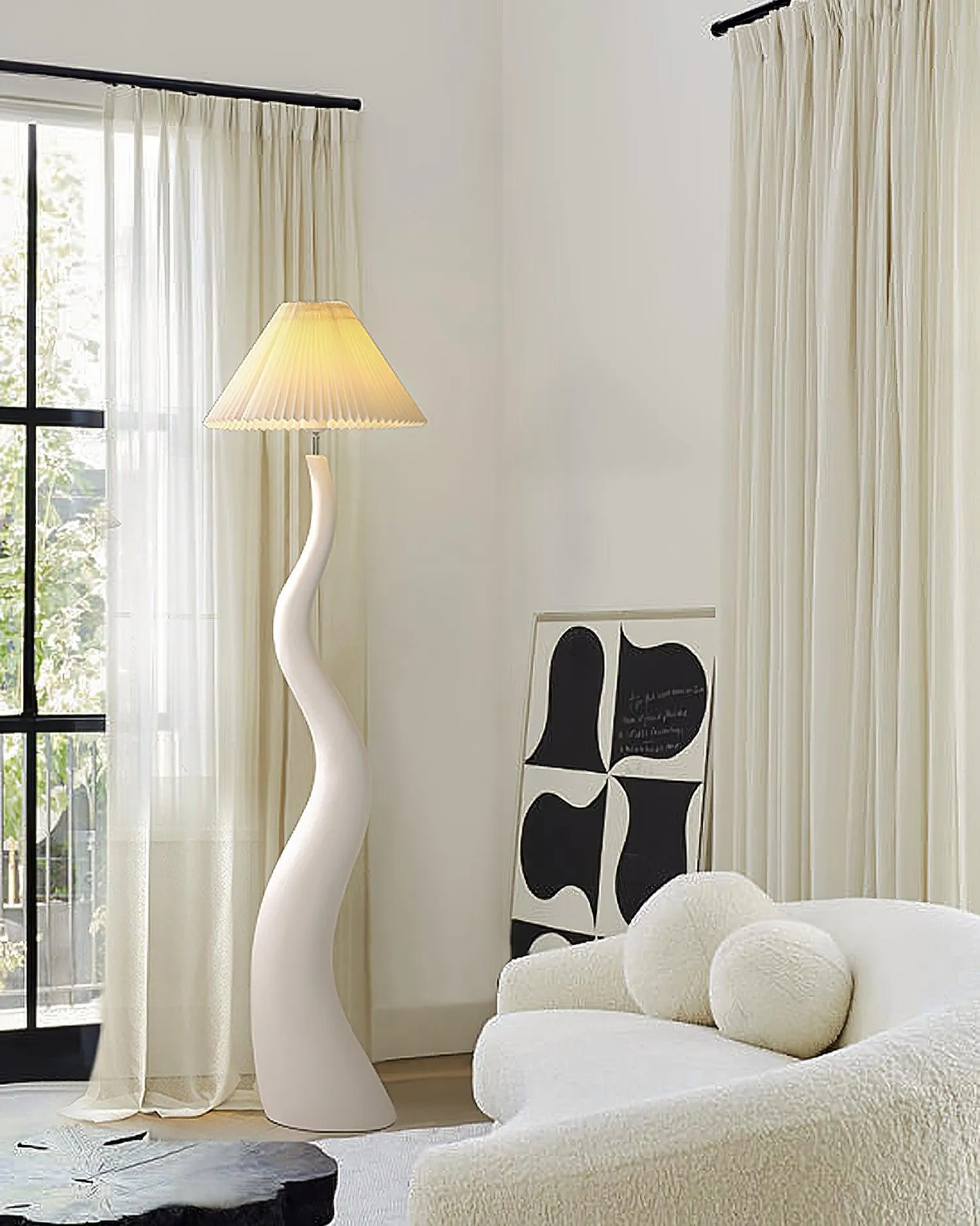 Twisted Pleated Floor Lamp