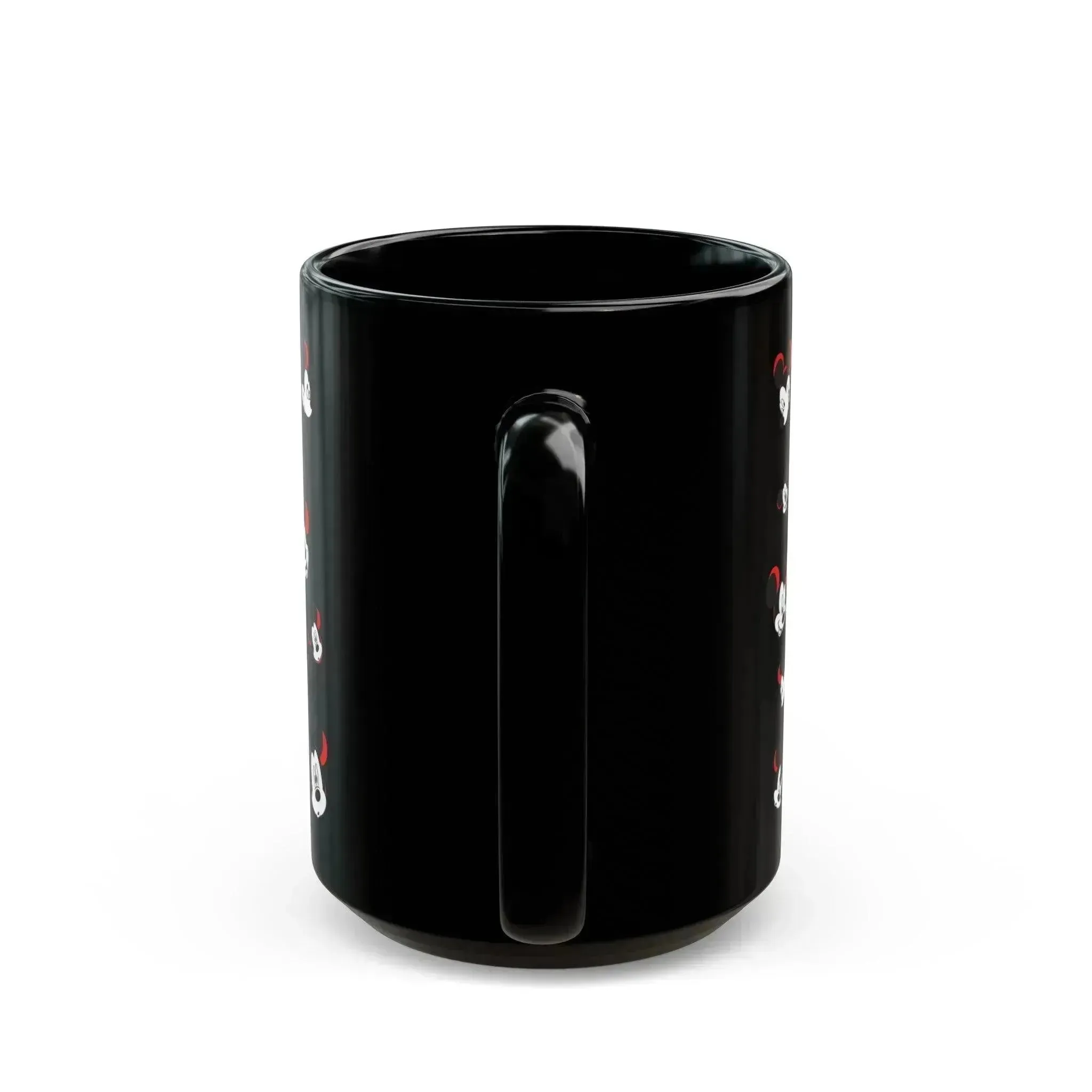 Unique Funny Mickey Head Black Ceramic Mug