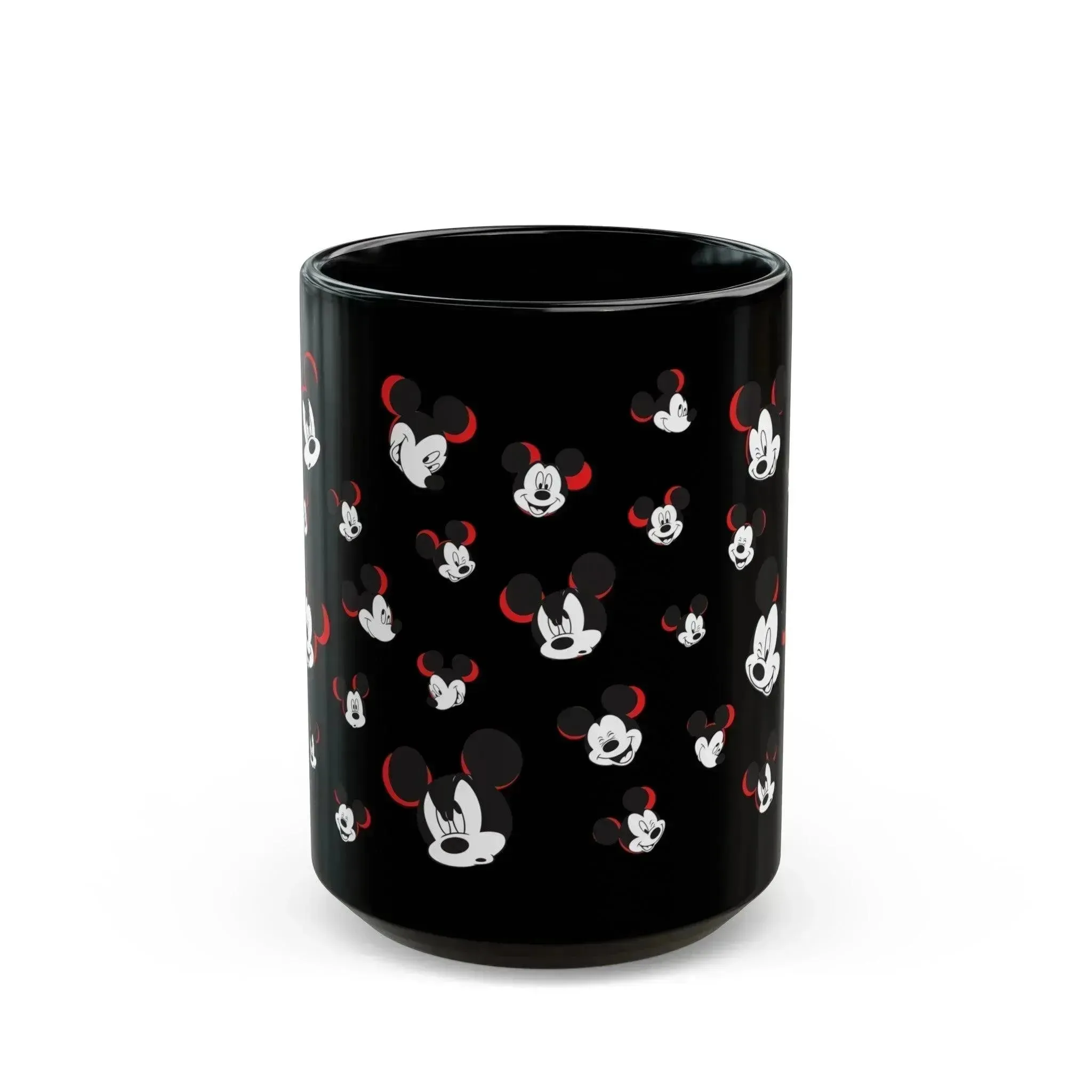 Unique Funny Mickey Head Black Ceramic Mug