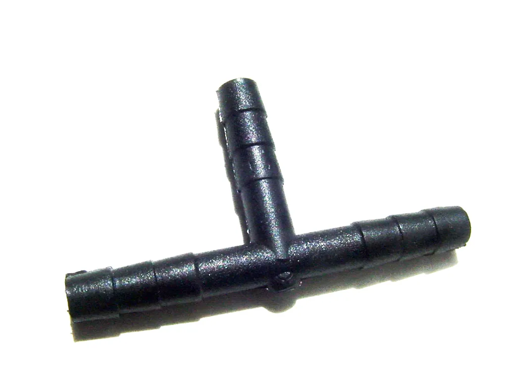 Universal Black Vacuum Hose T Connector 5/32” (4mm) all sides