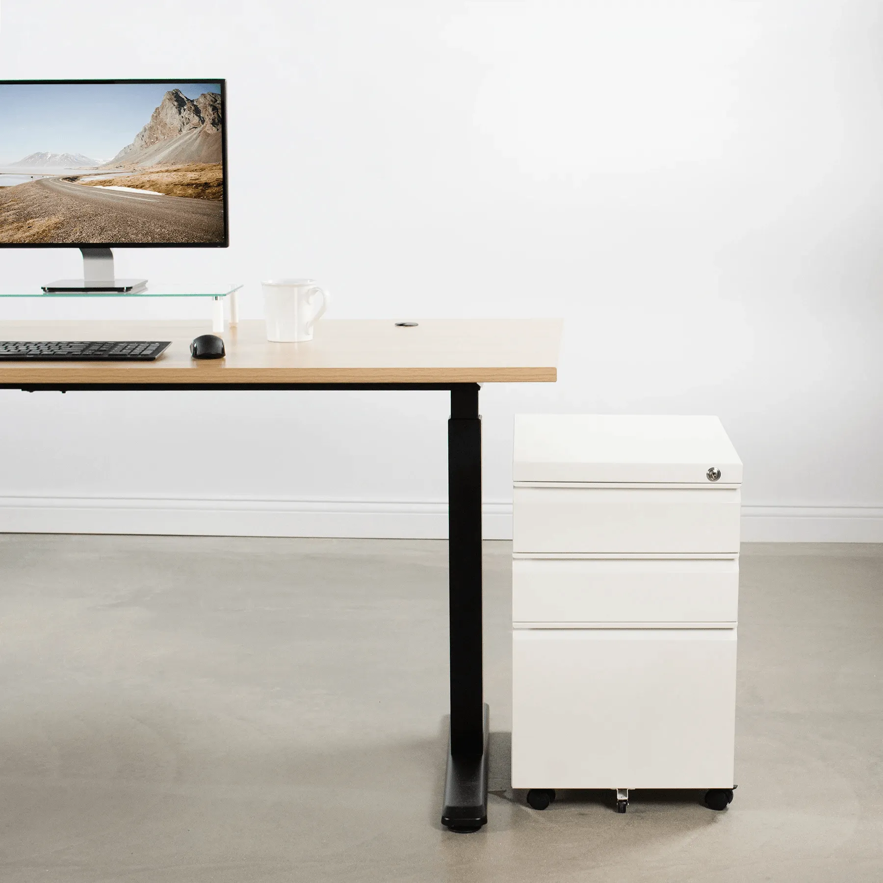 VIVO White Mobile File Cabinet,  FILE-MB01W