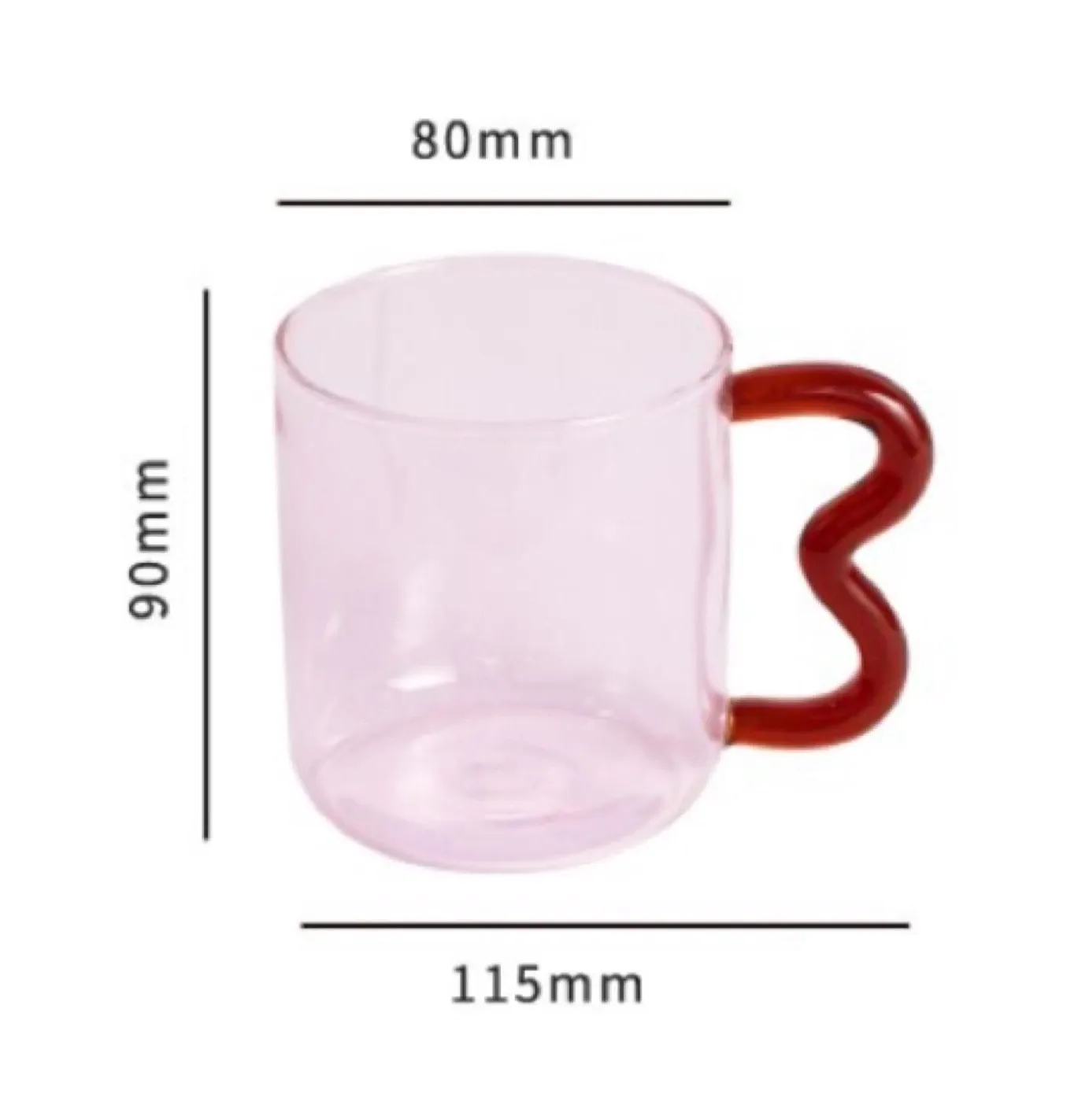 Wavy Handle Glass Mugs