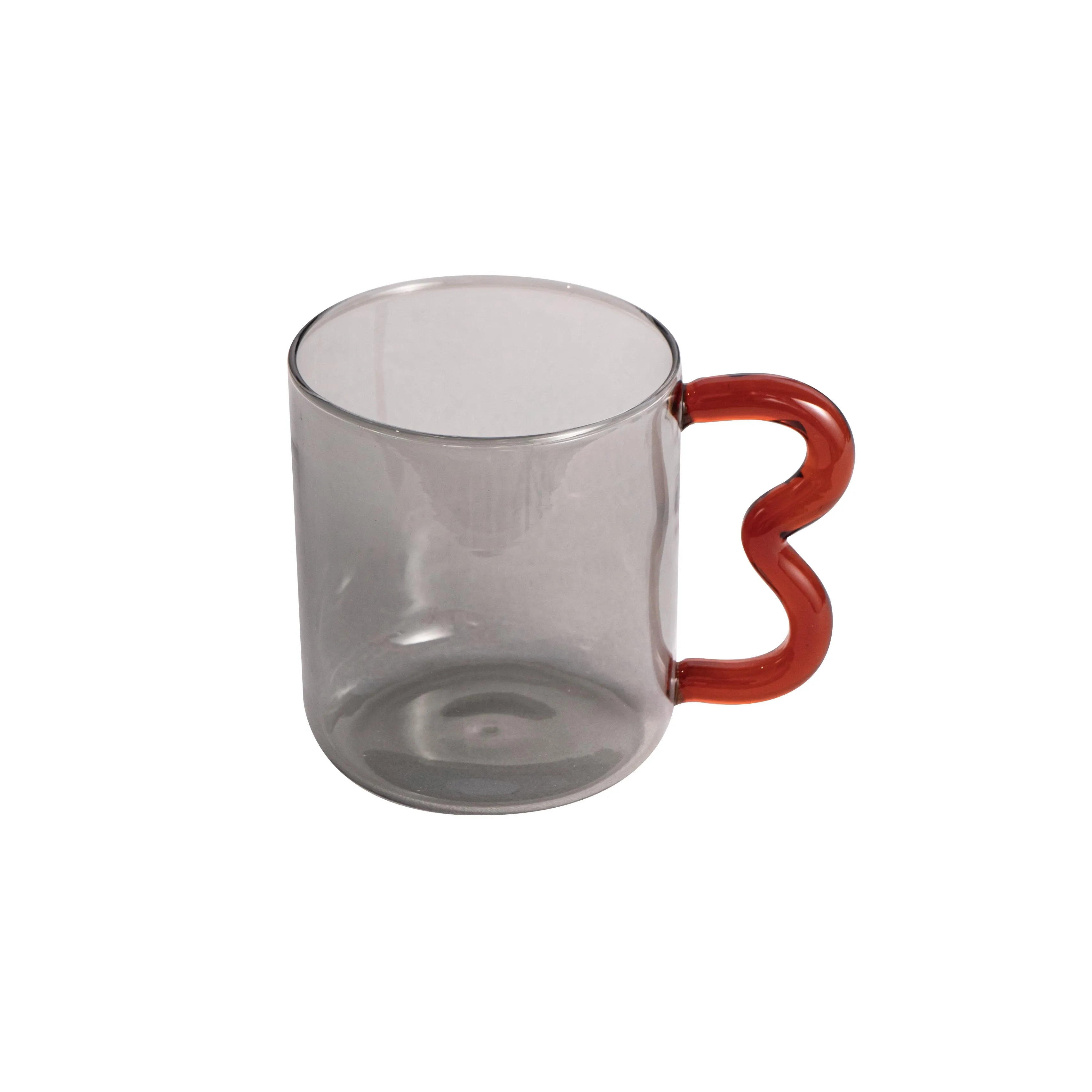 Wavy Handle Glass Mugs