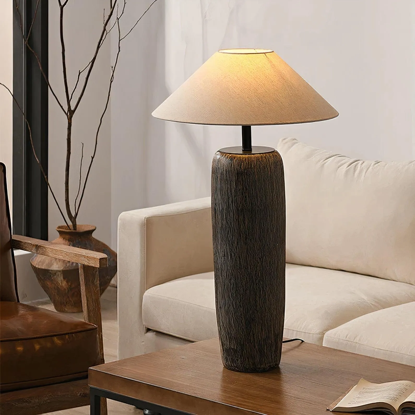 Weathered Wood Grain Floor Lamp