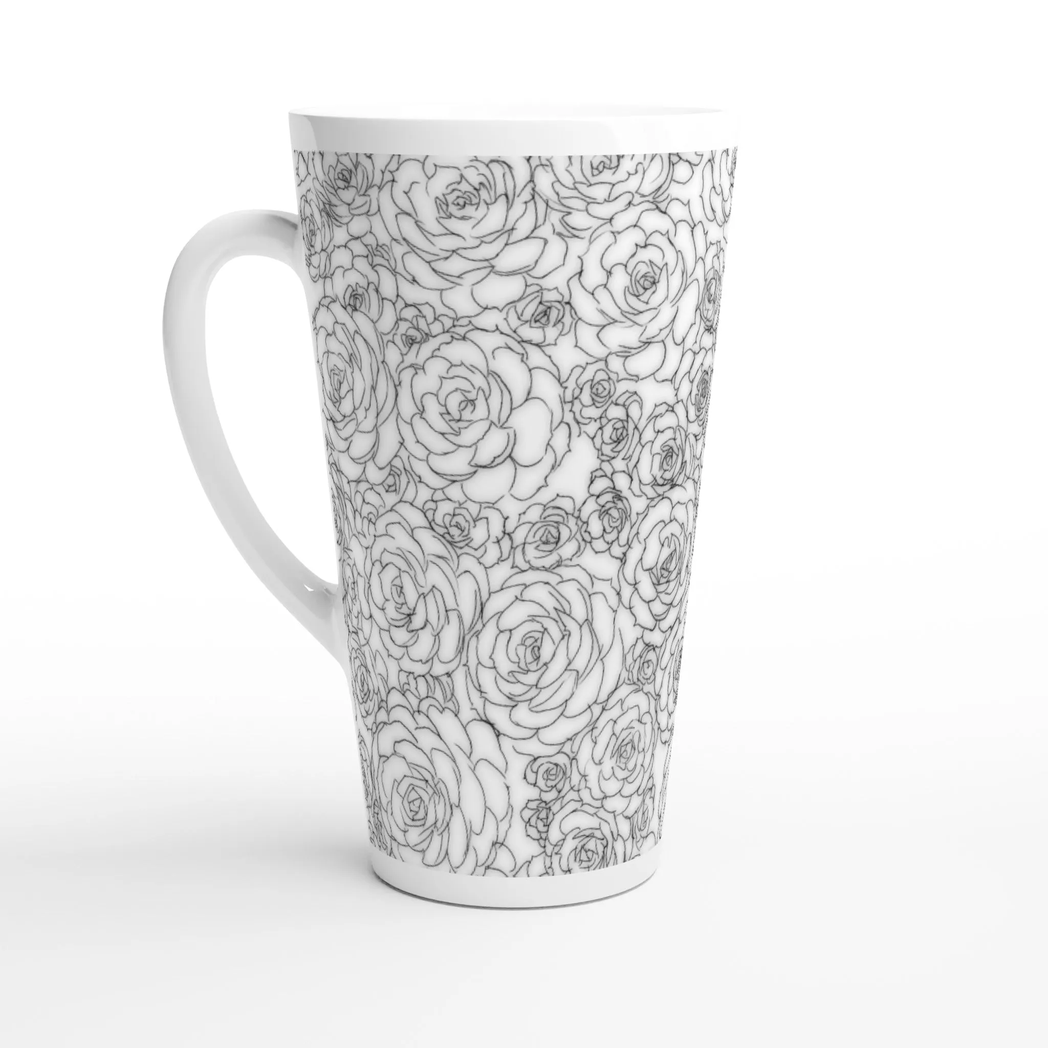 White Succulent White Latte 17oz Ceramic Mug