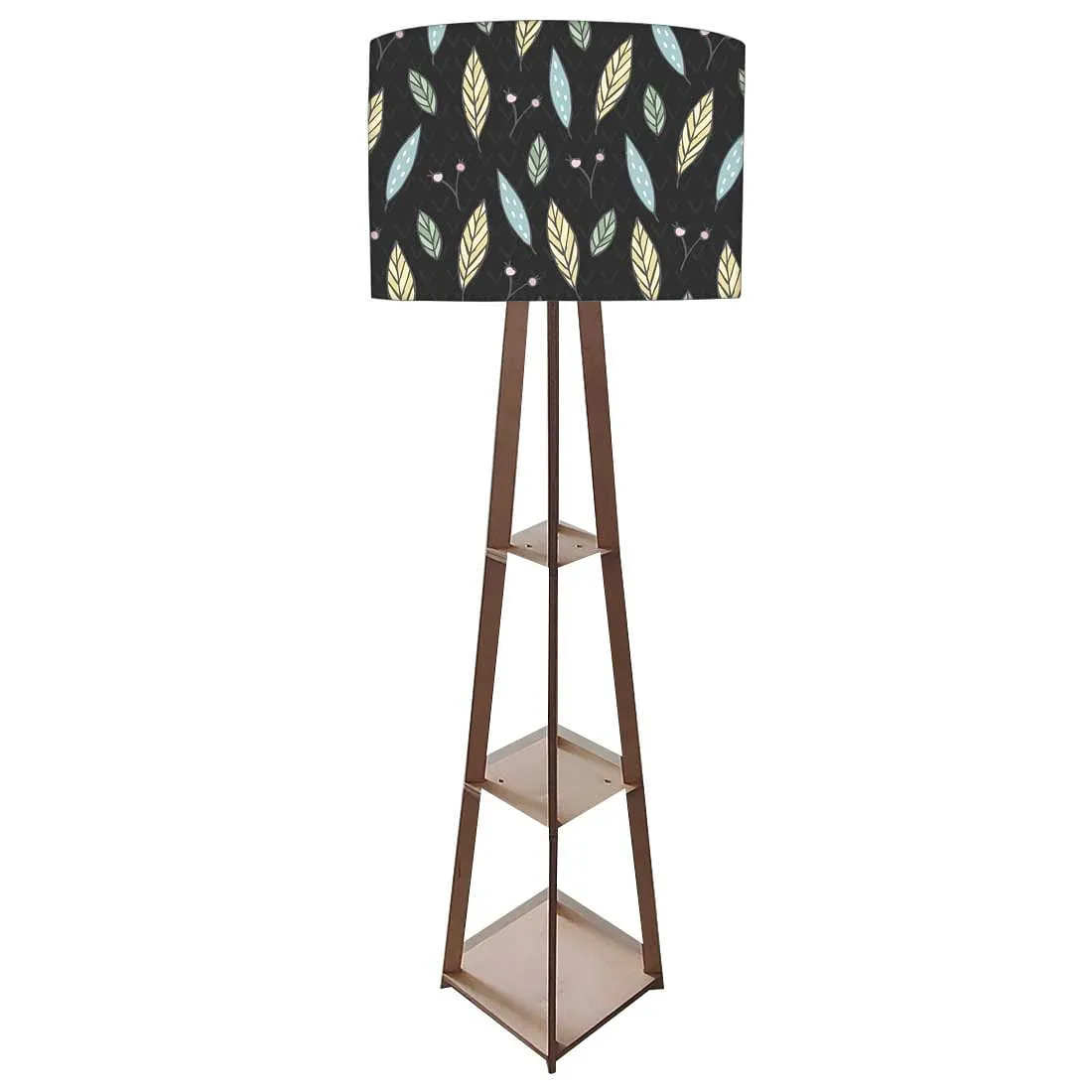 Wooden Column Floor Lamp for Bedside Light - Wheat Leaves