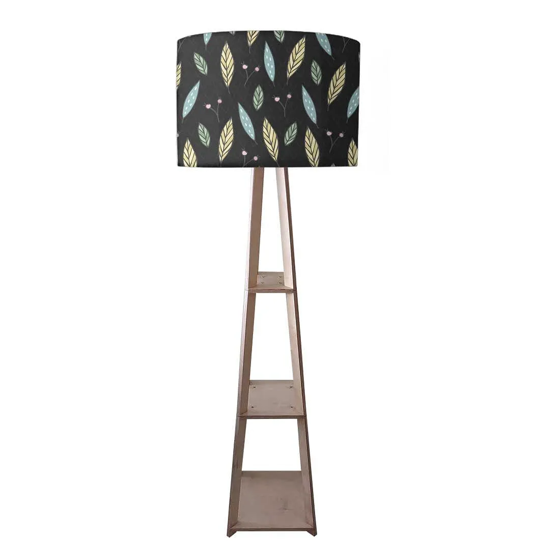 Wooden Column Floor Lamp for Bedside Light - Wheat Leaves